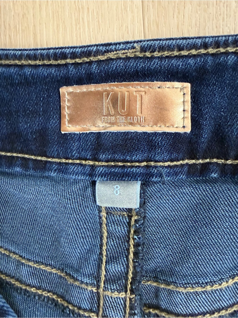 Kut from the Kloth Meg Dark Blue Wide Leg Jeans - Picture 3 of 9